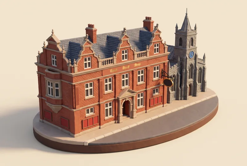 AI-created miniature diorama of Grosvenor Museum in Chester, modelled from a verified photograph.