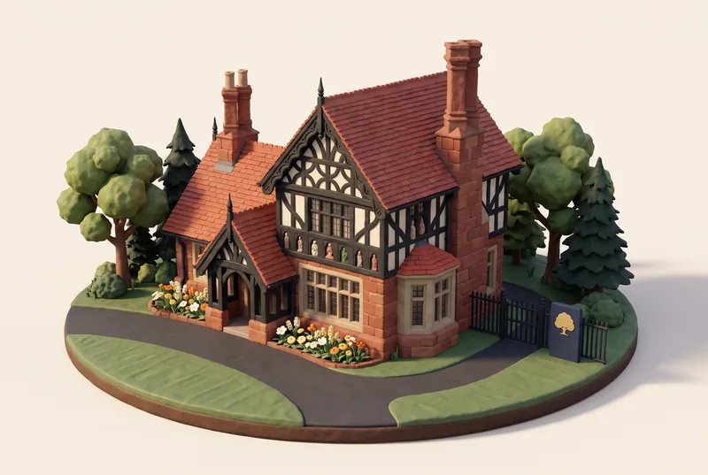 AI-created miniature diorama of Grosvenor Park in Chester, modelled from a verified photograph.