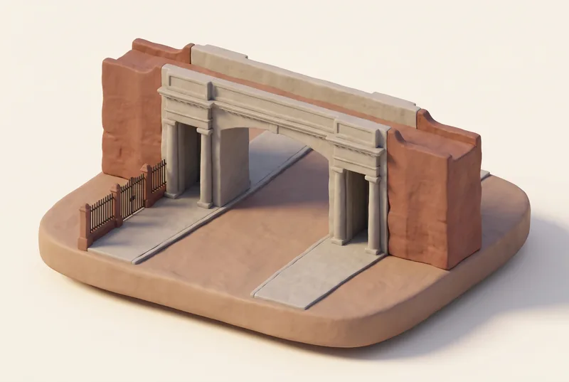 AI-created miniature diorama of Northgate in Chester, modelled from a verified photograph.