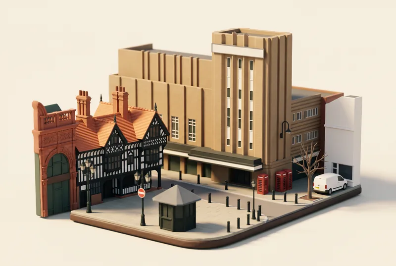 AI-created miniature diorama of Storyhouse in Chester, modelled from an Enjoy the Pause photograph.